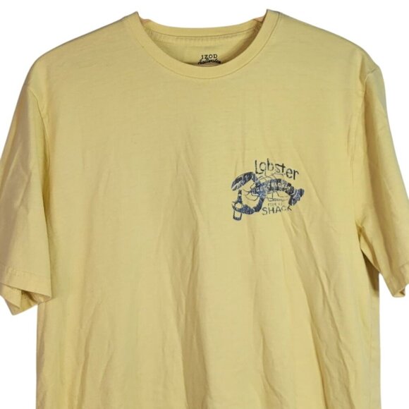 Izod Saltwater Short Sleeve TShirt Yellow Large Eddies Lobster Shack Get Cracked - Picture 3 of 7